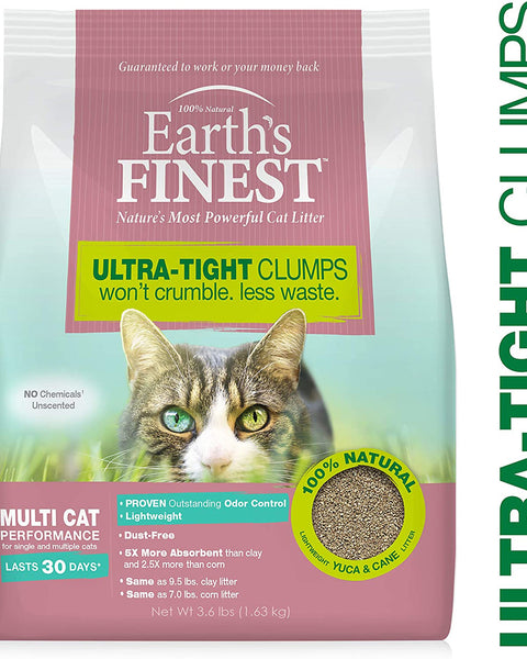 Four Paws Earth’s FINEST® Cat Litter, Premium Clumping, Lightweight, Absorbent Formula 1ea/3.6 lb