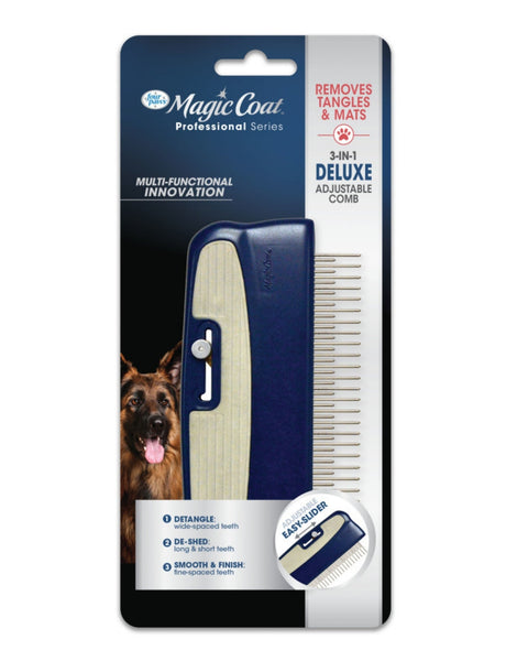 Four Paws Magic Coat Professional Series 3-in-1 Deluxe Adjustable Dog Comb 1ea