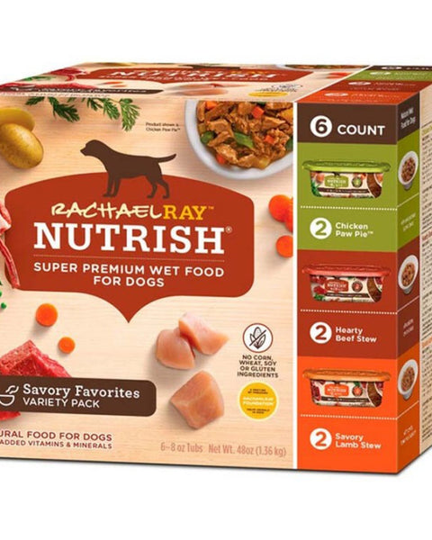 Rachael Ray NUTRISH Wet Dog Food Savory Favorites Variety Pack 2ea/6 oz