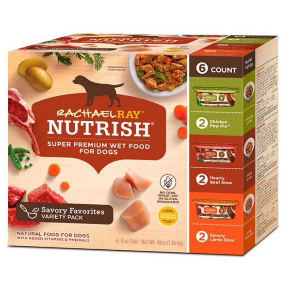 Rachael Ray NUTRISH Wet Dog Food Savory Favorites Variety Pack 2ea/6 oz