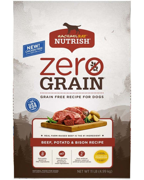 Rachael Ray NUTRISH Zero Grain Dry Dog Food Beef & Bison 1ea/11 lb