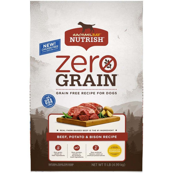 Rachael Ray NUTRISH Zero Grain Dry Dog Food Beef & Bison 1ea/11 lb