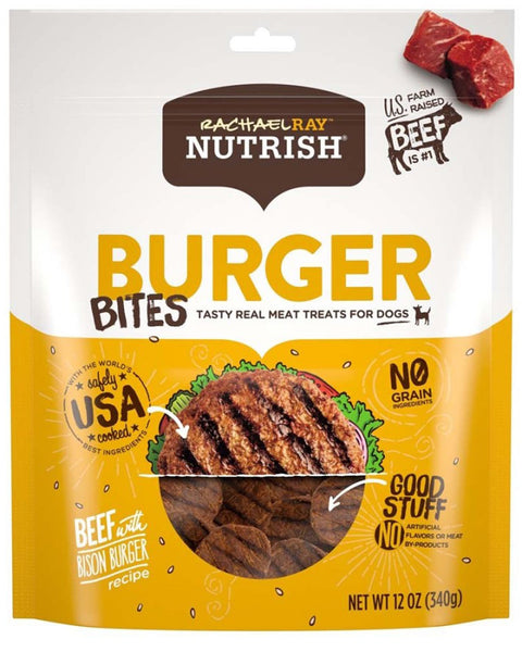 Rachael Ray NUTRISH Burger Bites Dog Treats Beef & Bison 1ea/12 oz