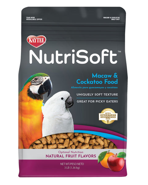 Kaytee Nutrisoft Macaw & Cockatoo Pet Bird Food 1ea/3 lb