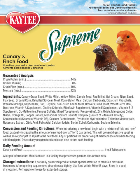 Kaytee Supreme Canary & Finch Food 1ea/20 lb