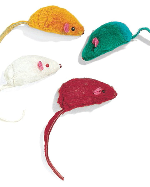 Ethical Pet Plush Mice Asstd Colors 4 Pack