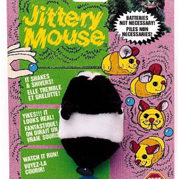 Spot Jittery Mouse Plush Cat Toy Gray; White 3 in