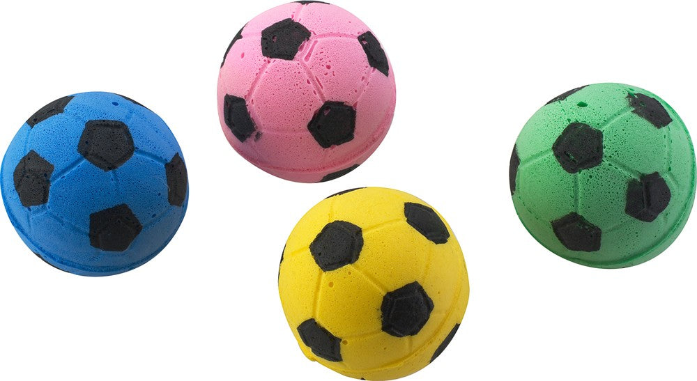 Spot Sponge Soccer Ball Cat Toy Multi-Color 4 Pack