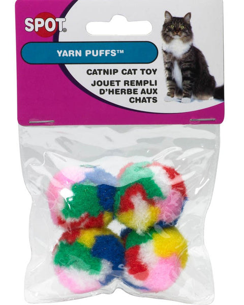 Spot Kitty Yarn Puffs Catnip Toy Assorted 1.5 in 4 Pack Small