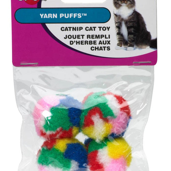 Spot Kitty Yarn Puffs Catnip Toy Assorted 1.5 in 4 Pack Small