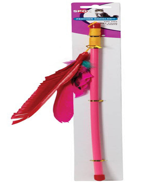 Spot Feather Dangler Teaser Wand Cat Toy Multi-Color 18 in