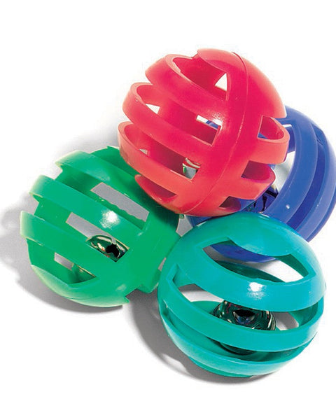 Spot Slotted Ball Cat Toy Multi-Color 4 Pack