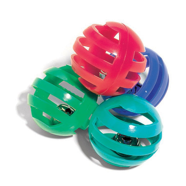 Spot Slotted Ball Cat Toy Multi-Color 4 Pack