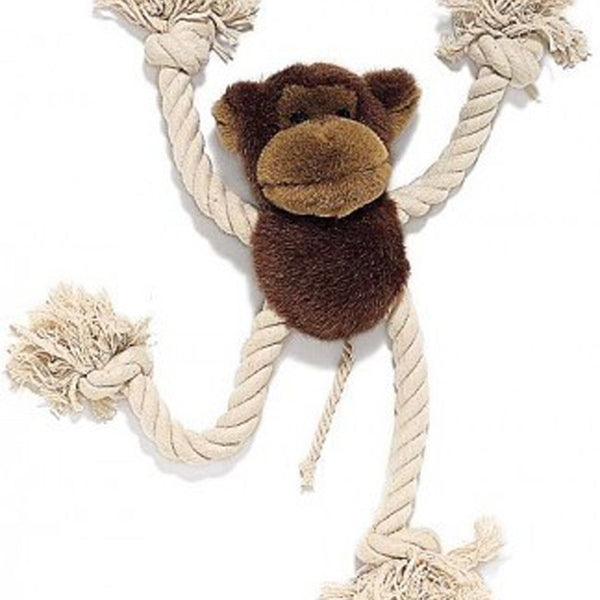 Spot Plush & Rope Moppet Monkey Dog Toy Multi-Color 1ea/12.5 in