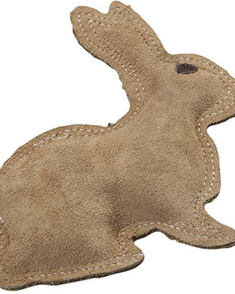 Dura-Fused Leather & Jute Dog Toy Rabbit Brown 1ea/SM