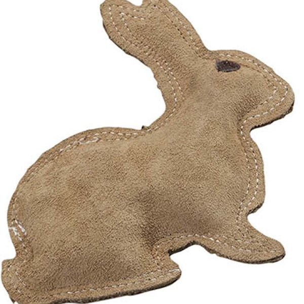 Dura-Fused Leather & Jute Dog Toy Rabbit Brown 1ea/SM