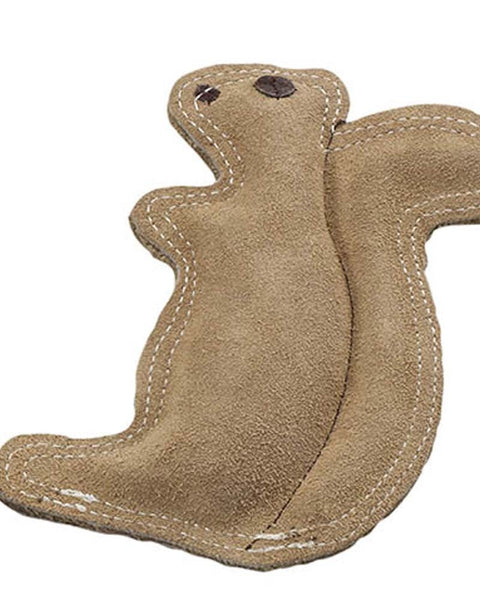 Dura-Fused Leather & Jute Dog Toy Squirrel Tan 1ea/SM