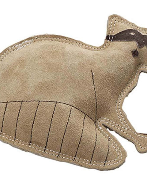 Dura-Fused Leather Dog Toy Raccoon Tan 1ea/SM