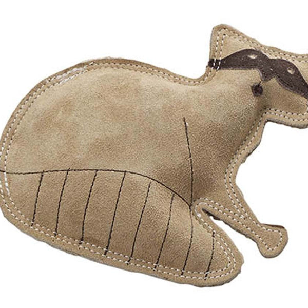 Dura-Fused Leather Dog Toy Raccoon Tan 1ea/SM