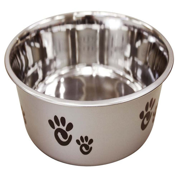 Spot Barcelona Stainless Steel Paw Print Dog Bowl Silver, 1ea/64 oz