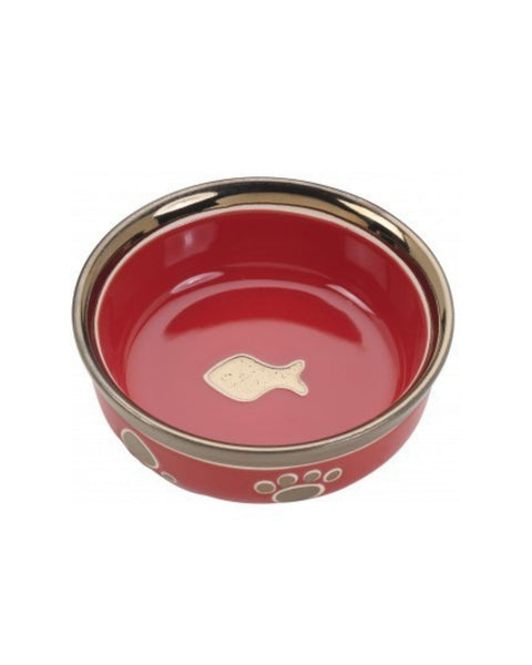 Spot 5" Cat, Red Ritz Copper Rim Dish