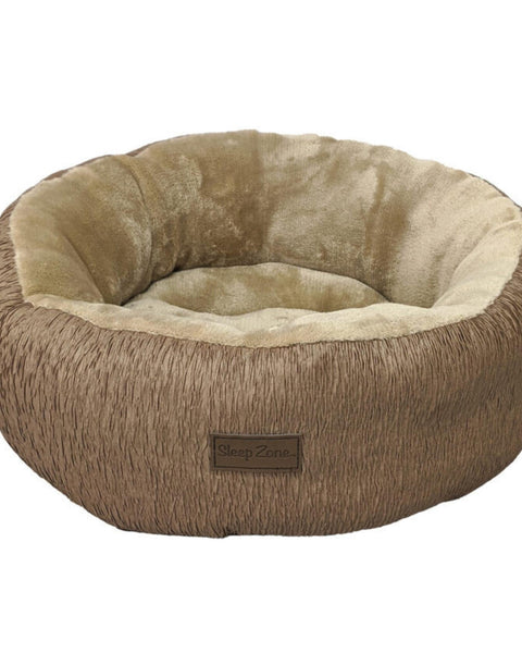 Ethical Pet Sleep Zone Wood Grain Round 18" Taupe