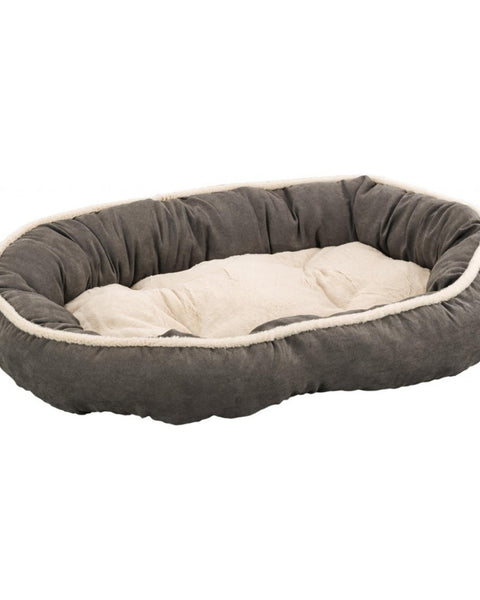 Ethical Pet Sleep Zone Shearling Oval Cuddler 35" Deep Gray