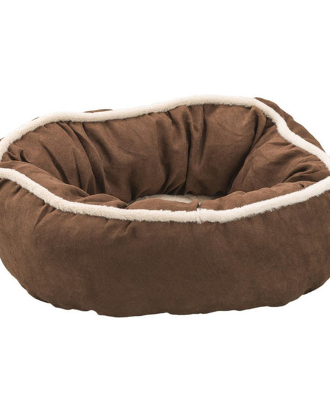 Ethical Pet Sleep Zone Shearling Oval Cuddler 18" Chocolate