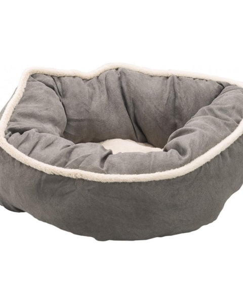 Ethical Pet Sleep Zone Shearling Oval Cuddler 18" Deep Gray