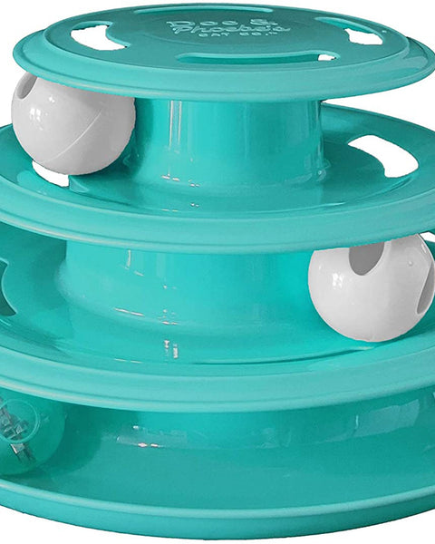 Doc and Phoebe Forever Fun Treat Track Cat Treat Dispenser Blue 5.25in