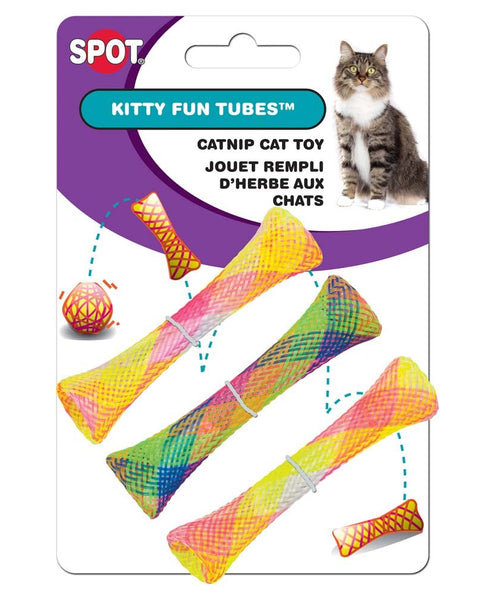 Spot Kitty Fun Tubes Catnip Toy Assorted 3.25 in 3 Pack