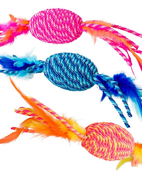 Spot Elasteeez Roller & Feathers Cat Toy Assorted