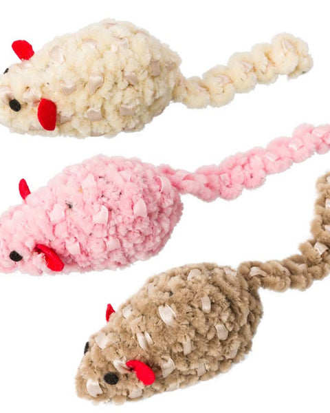 Spot Chenille Chaser Mouse Cat Toy Assorted