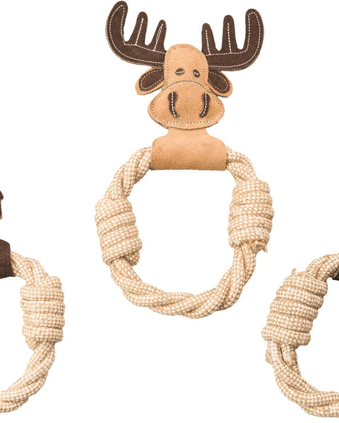 Spot Dura-Fuse Leather with Rope Ring Dog Toy Assorted 1ea/11 in