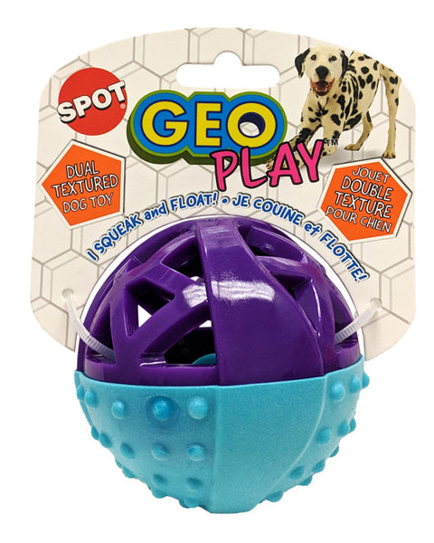 Spot Geo Play Dual Texture Ball Dog Toy Assorted 1ea/3.5 in