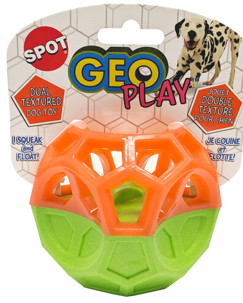 Spot Geo Play Dual Texture Cube Dog Toy Assorted 1ea/3.5 in