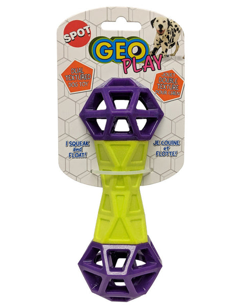 Spot Geo Play Dual Texture Dumbbell Dog Toy Assorted 1ea/7 in