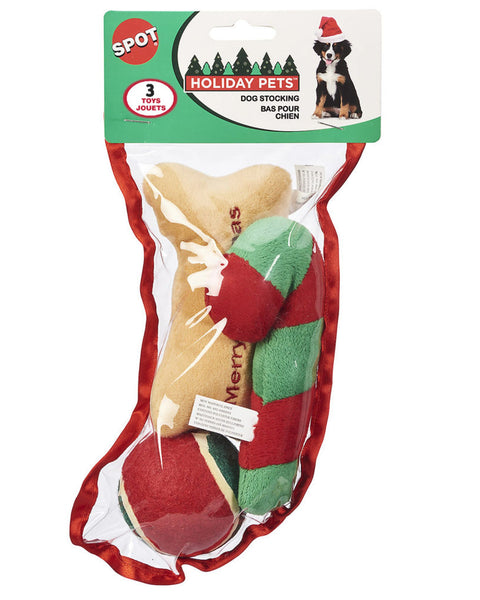 Spot Holiday Dog Stocking 1ea/SM, 3Pc