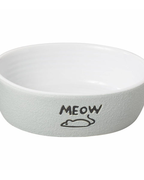 Spot 5" Cat MEOW, Gray Nantucket Dish