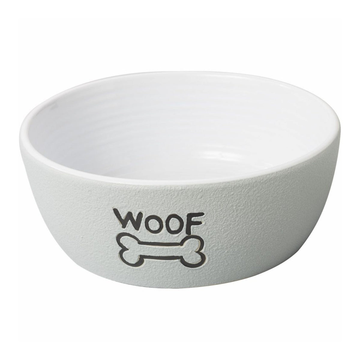 Spot Nantucket Woof Dog Bowl Grey, 1ea/5 in