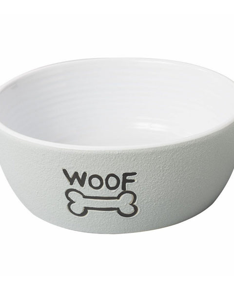 Spot Nantucket Woof Dog Bowl Grey, 1ea/5 in