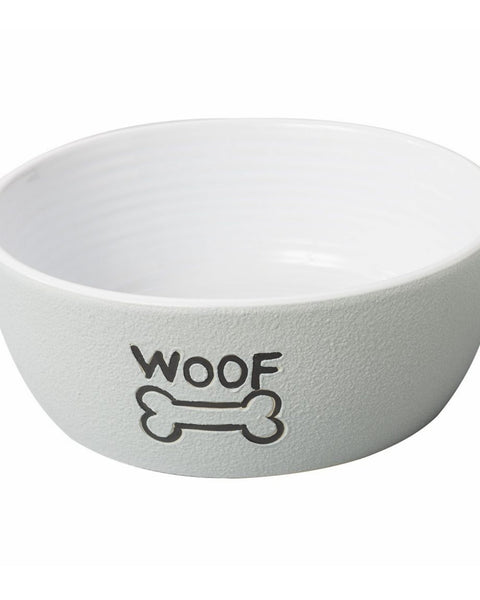 Spot Nantucket Woof Dog Bowl Grey, 1ea/7 in