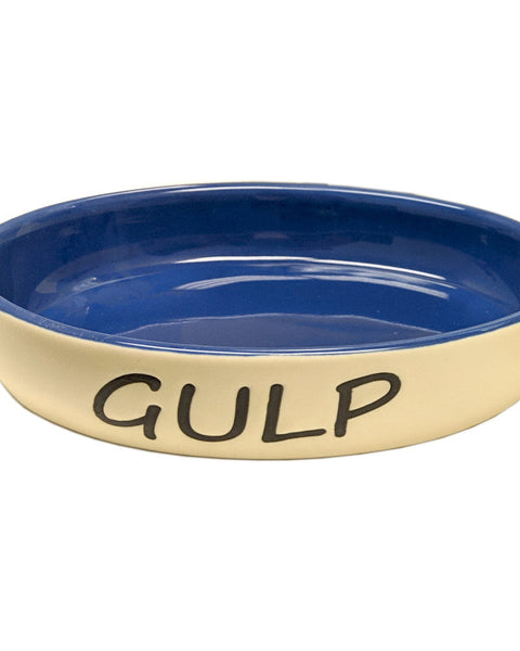 Spot Gulp Oval Cat Bowl Blue 6 In