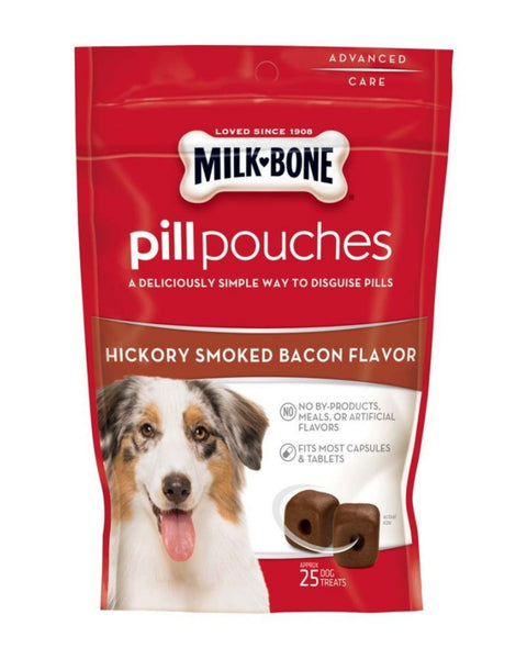 Milk-Bone Pill Pouches Dog Treats Hickory Smoked Bacon Flavor, 1ea/25 ct, 6oz.