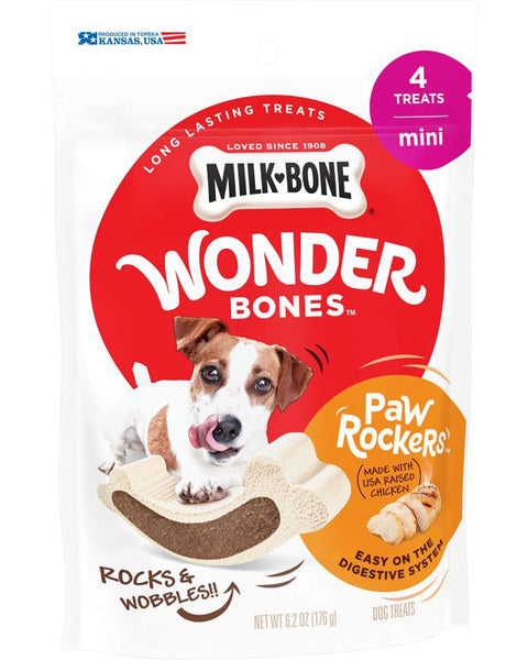 Milk-Bone Wonder Bones Paw Rockers Dog Treats Chicken 1ea/6.2 oz, 4 ct, Mini