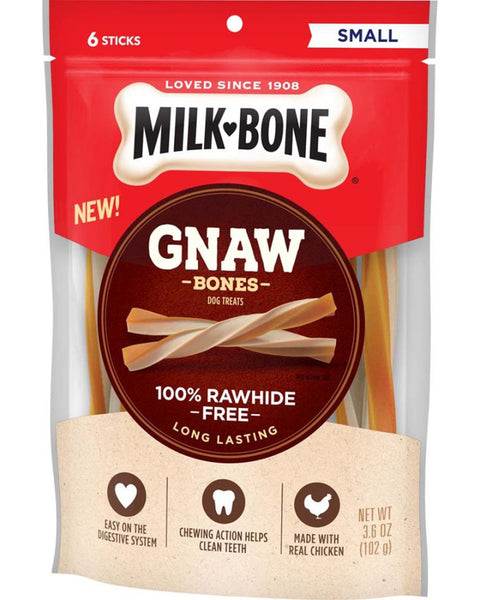 Milk-Bone Gnaw Bones Stick Dog Treats Chicken 1ea/3.6 oz, 6 ct