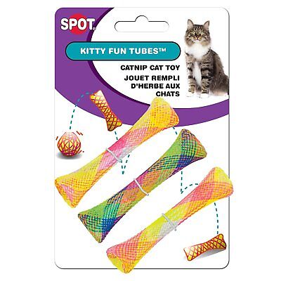 Spot Kitty Fun Tubes Catnip Toy Assorted 3.25 in 3 Pack