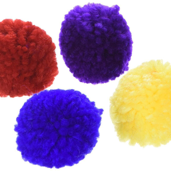 Spot Wool Pom Poms Cat Toy with Catnip Assorted 1.5 in 4 Pack