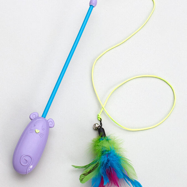 Spot Laser and Feather Teaser Wand Cat Toy Assorted 12 in