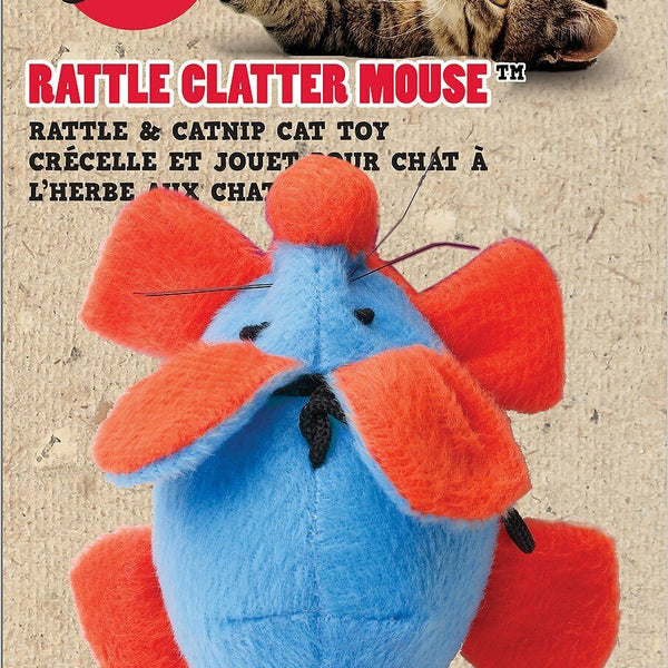 Spot Rattle Clatter Mouse Cat Toy with Catnip Assorted 9 in Large